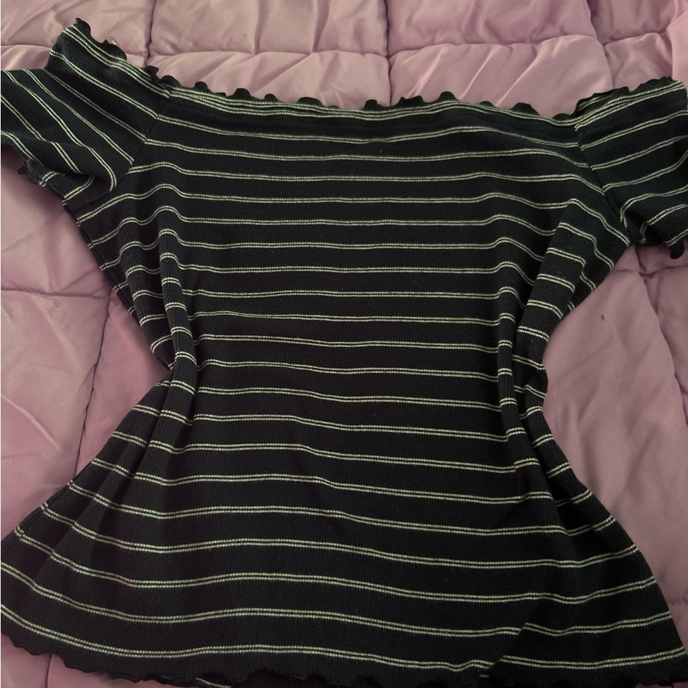 Aeropostale Black and White Striped Top